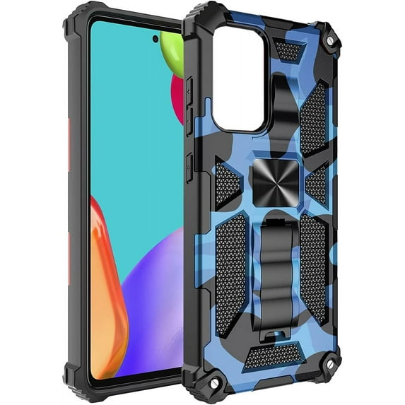 Camouflage Case for Samsung Galaxy Note 20 Ultra with Magnetic Kickstand, Built-in 360° Rotate Ring Stand Magnetic Car Mount Cover Case Phone Cover Case for Galaxy Note 20 Ultra MC Dark Blue