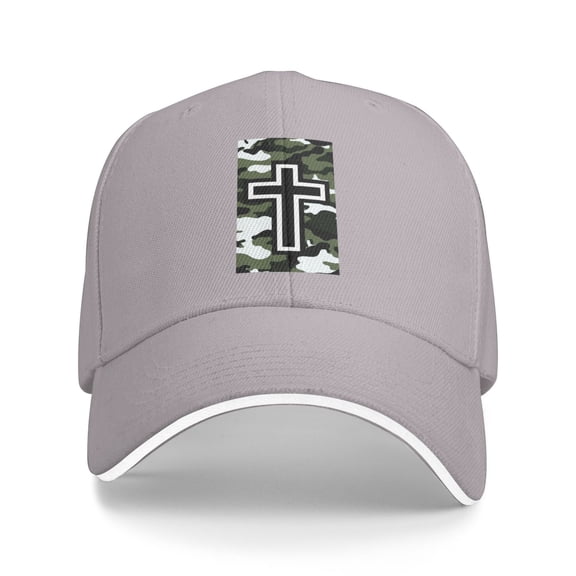 Camouflage Christian Cross Insignia Unisex Adult Baseball Caps Adjustable Casquette Dad Hat Sandwich Cap Outdoors Headwear