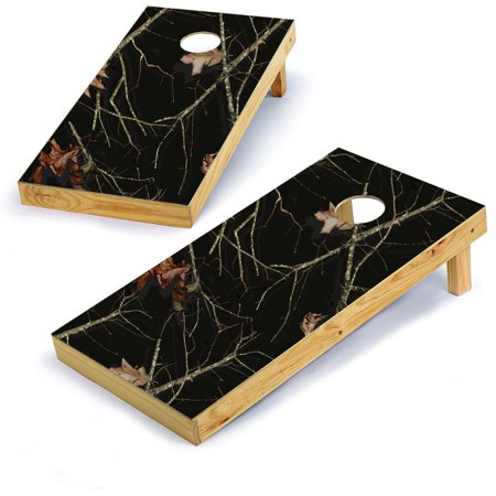 Camouflage Cornhole Board Vinyl Wrap Kit Lifestyle Black