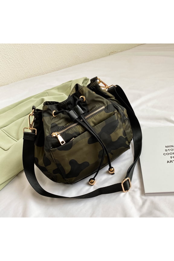 Camouflage Crossbody Bags for Women, Casual Bucket Tote Bag Shoulder Handbag