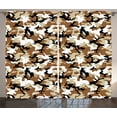 thumbnail image 1 of Ambesonne Abstract Curtains 2 Panel Set, Camo Style Shades, 108" x 108", Pale Caramel Tan Black, 1 of 3