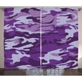 thumbnail image 1 of Ambesonne Camouflage Curtains 2 Panel Set, Purple Toned Waves, 108" x 96", Purple Pale Grey, 1 of 3
