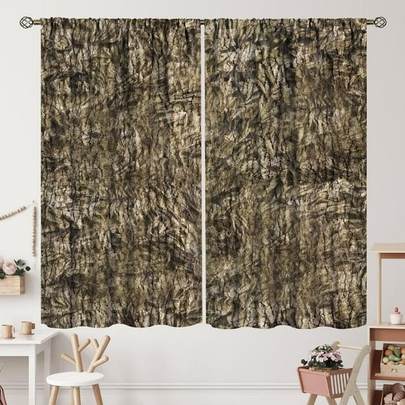 Camouflage Curtains Camo Camouflage Green Militarily Abstract Art Curtain with Rod Pocket for Living Room Apartment Home Decor Drapes Window Treatments 2 Panels Set 52x63 Inch