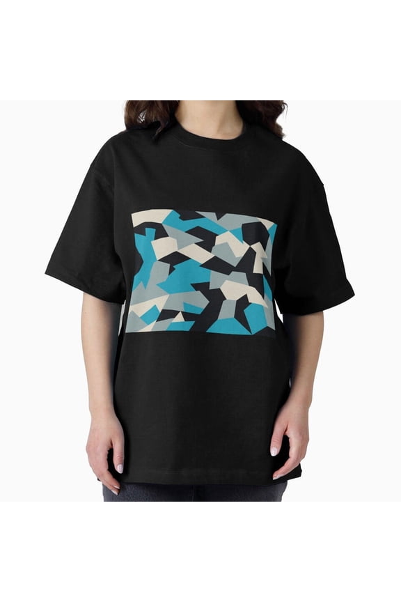 Camouflage Dazzle Abstract Geometric Pattern Military Style Unique T-Shirt, for Men & Women, up to Size 5XL