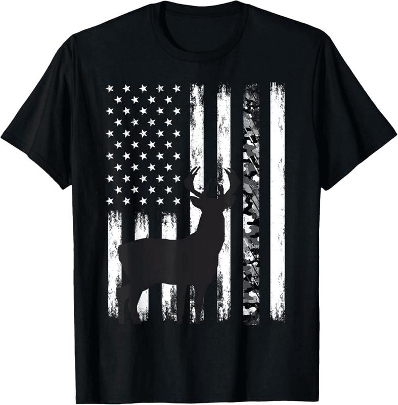 Camouflage Deer Hunting Gifts Men Dad Hunter Camo Usa Flag S. nisex
