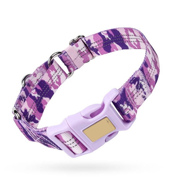 Camouflage Dog Collar Adjustable Double-Ring Outdoor Neck Strap for Small, Medium, Large Dogs, Durable Hunting Hiking Collar, 12-24 Inches