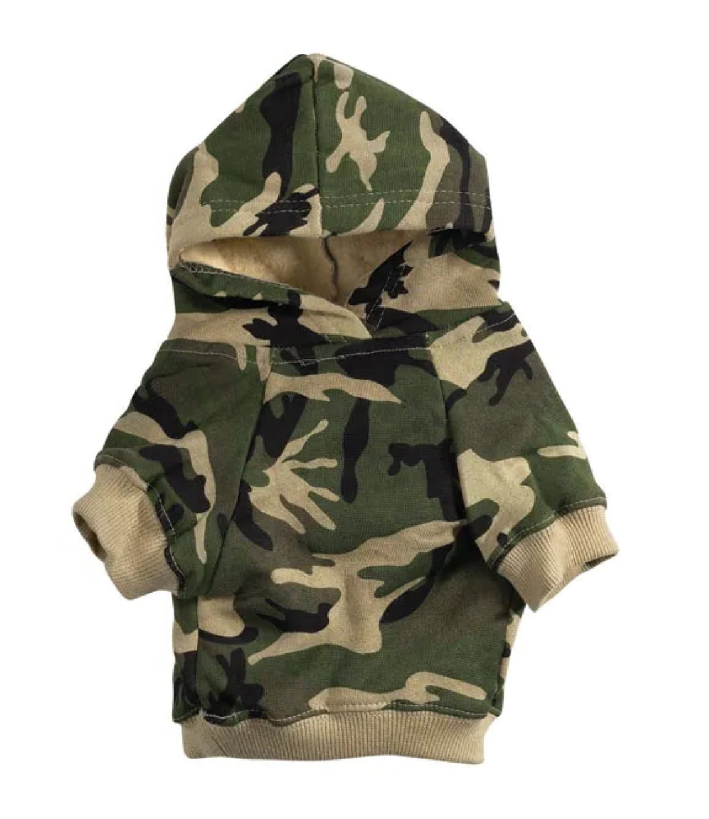 Camouflage Dog Hoodies Fleece Lined Chic Warm Pink or Green Camo Sweatshirts (Medium - Green)