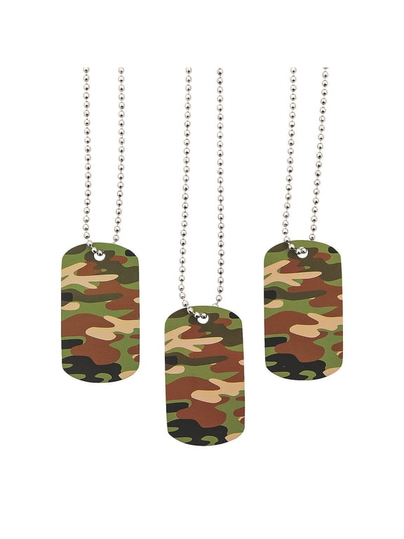 Camouflage Dog Tag Necklaces (4Dz) - Jewelry - 48 Pieces