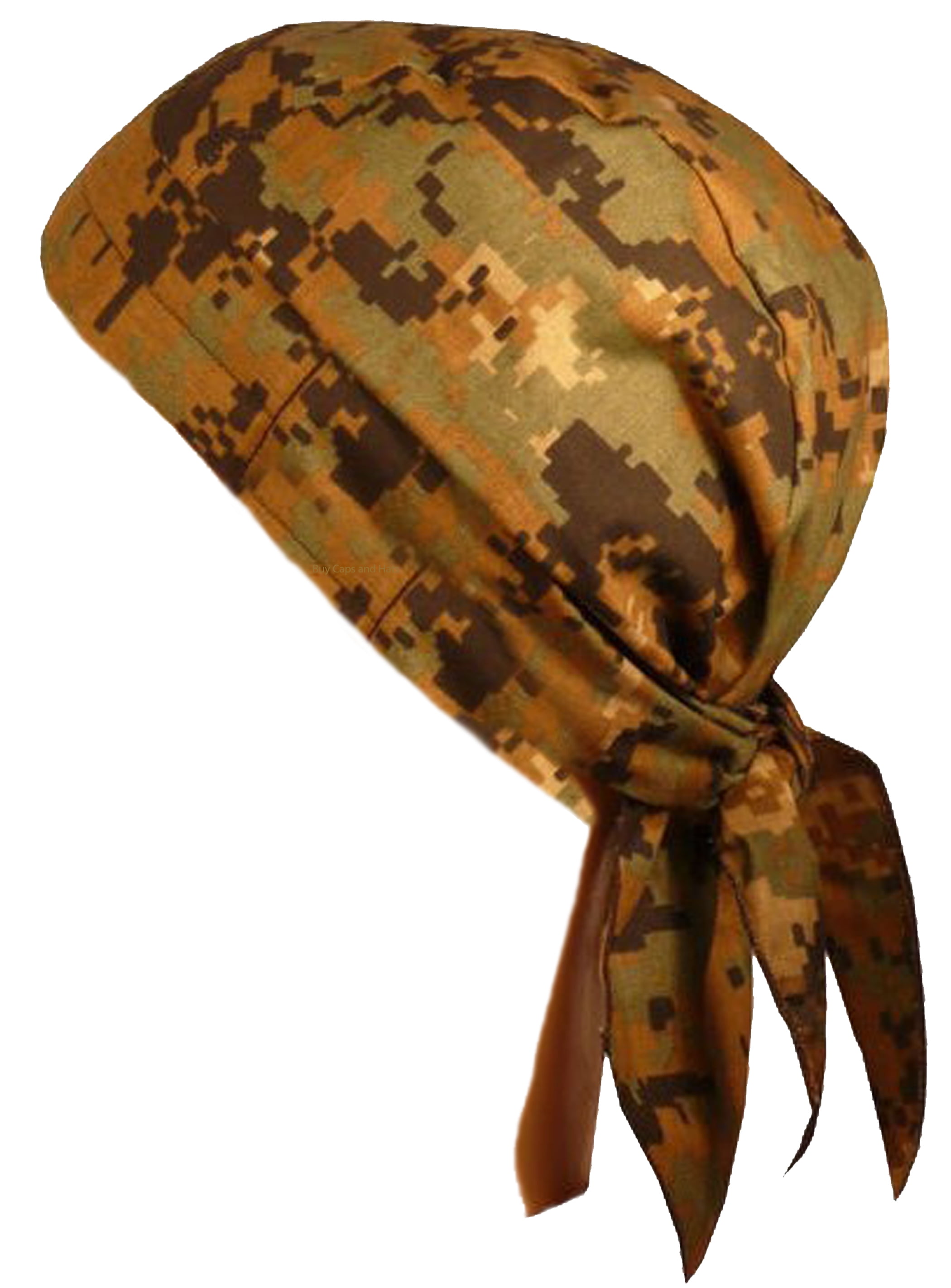 Camouflage Doo Rag Cap with Sweatband Woodland Digital Cotton