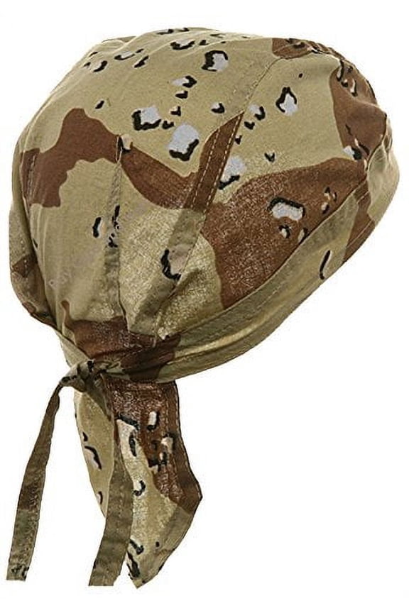 Camouflage Doo Rag Skull Cap Camo Bandana Hunting Hunters Head Wrap (Desert Camouflage)