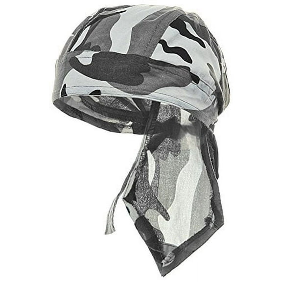 Camouflage Doo Rag Skull Cap Camo Bandana Hunting Hunters Head Wrap (Gray Urban Camouflage)