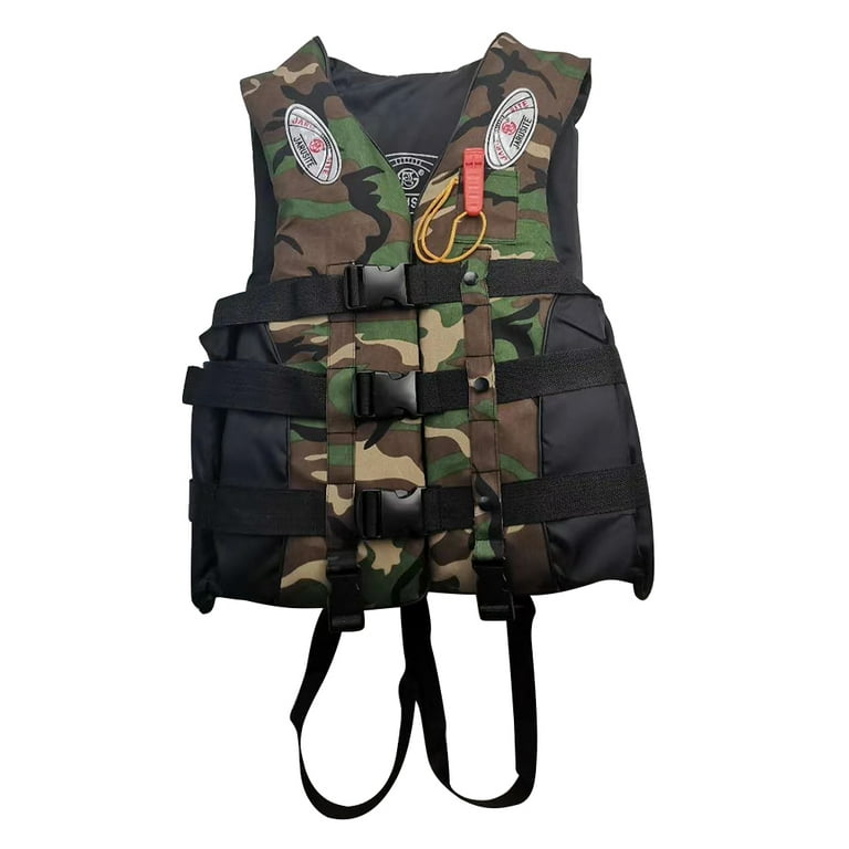 Camouflage Drifting Life Jacket Water Sport Safety Buoyancy Life Vest (2XL)  