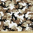 thumbnail image 1 of Ambesonne Abstract Fabric by the Yard Upholstery, Camo Style Shades, 1 Yard, Pale Caramel Tan Black, 1 of 5