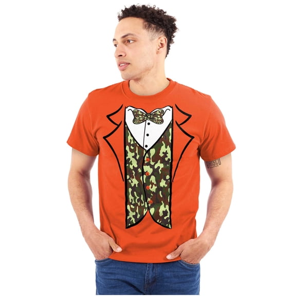 Camouflage Faux Three Piece Tuxedo Men's Big & Tall Crewneck Graphic Tee Brisco Brands 3X