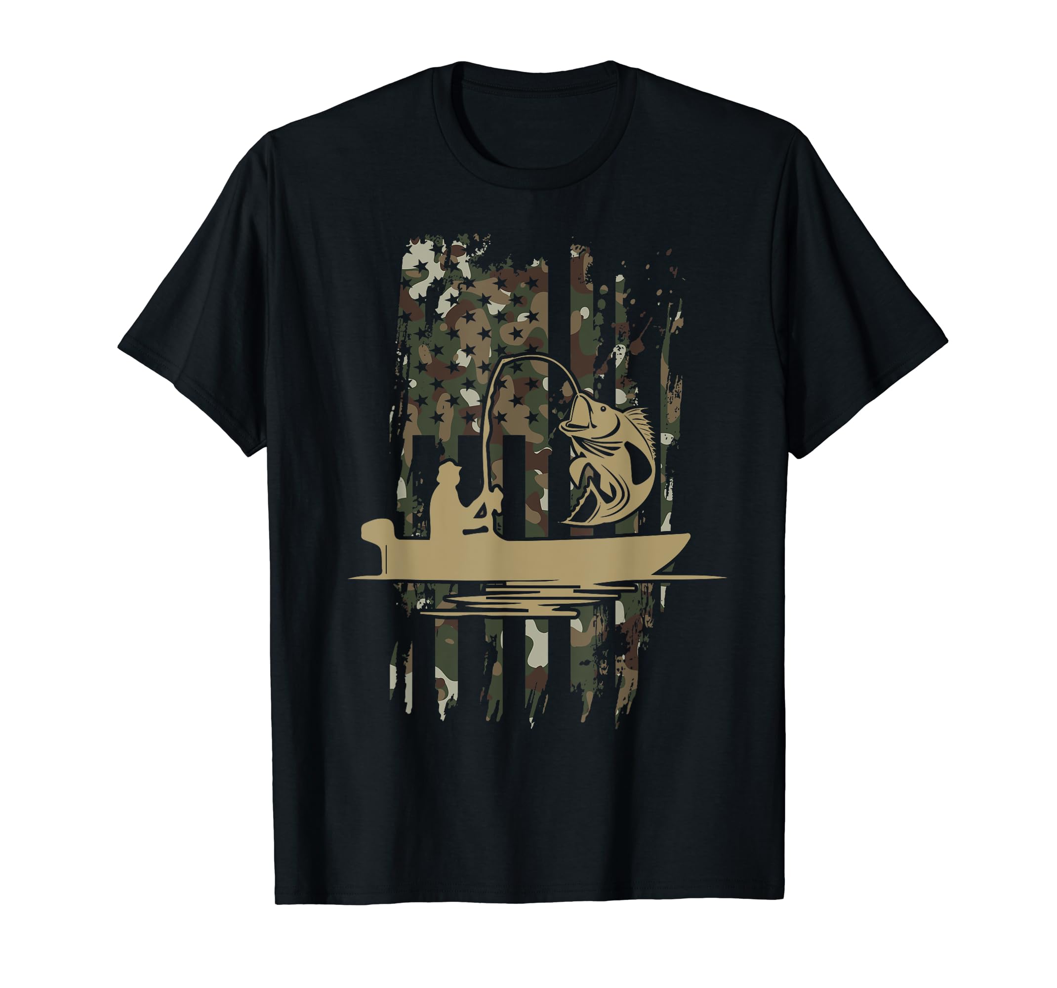 Performance Fishing Tee with America Flag main image 1