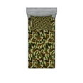 thumbnail image 1 of Camouflage Fitted Sheet & Pillow Sham Set, Squad Uniform Design with Vivid Color Scheme Hunting Camouflage Pattern, Decorative 4 Piece Bedding Decor Set, Twinxl, Green Brown Khaki, by Ambesonne, 1 of 3