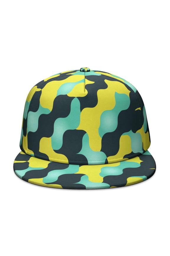 Camouflage Flat Baseball Cap – Adjustable Snapback Hat with Flat Bill, Breathable and Durable, Personalized Design for Sports, Travel & Daily Wear