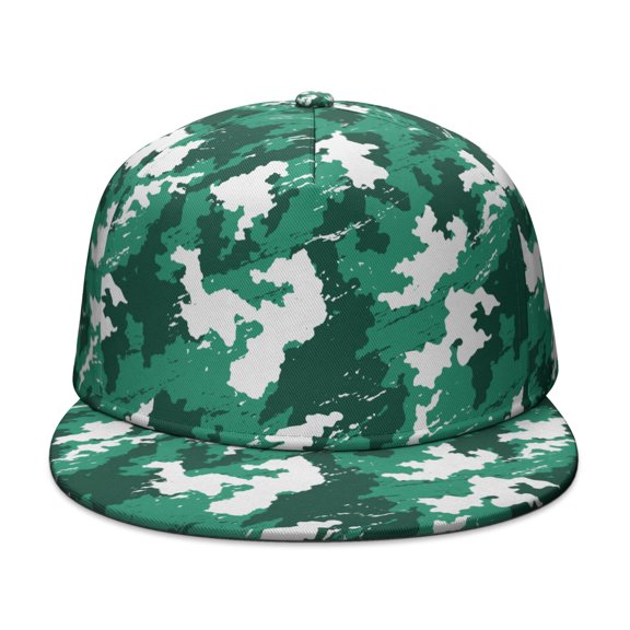 Camouflage Flat Baseball Cap – Adjustable Snapback Hat with Flat Bill, Breathable and Durable, Personalized Design for Sports, Travel & Daily Wear