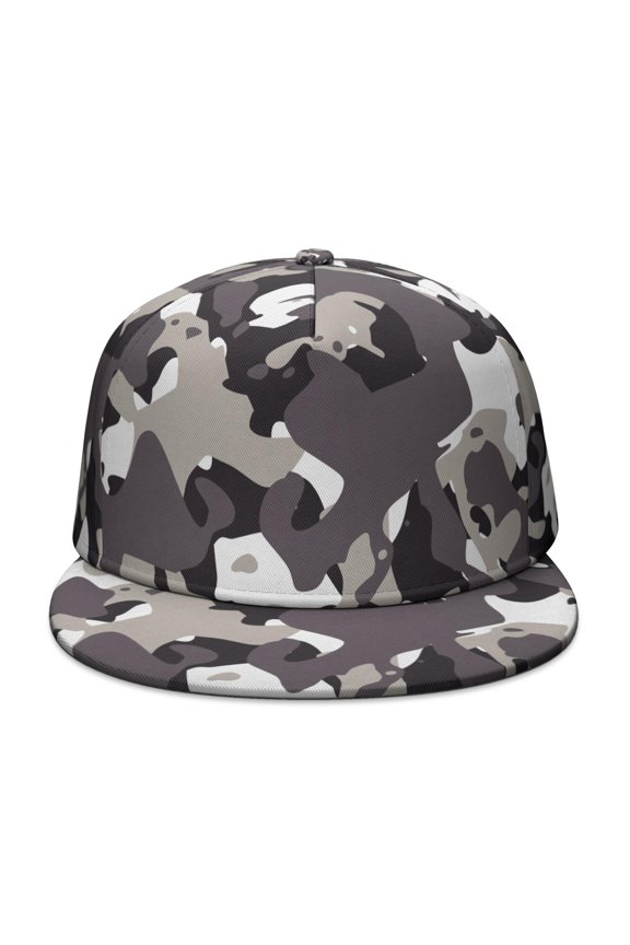 Camouflage Flat Baseball Cap – Adjustable Snapback Hat with Flat Bill, Breathable and Durable, Personalized Design for Sports, Travel & Daily Wear