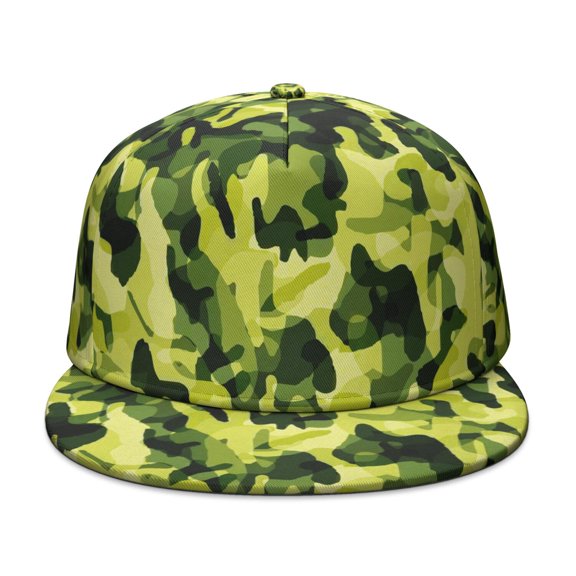 Camouflage Flat Baseball Cap – Adjustable Snapback Hat with Flat Bill, Breathable and Durable, Personalized Design for Sports, Travel & Daily Wear