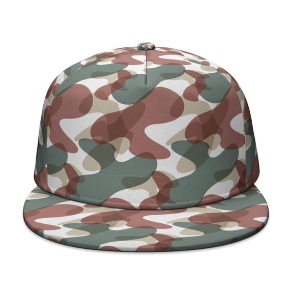 Camouflage Flat Baseball Cap – Adjustable Snapback Hat with Flat Bill, Breathable and Durable, Personalized Design for Sports, Travel & Daily Wear