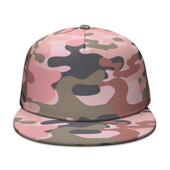 Camouflage Flat Baseball Cap – Adjustable Snapback Hat with Flat Bill, Breathable and Durable, Personalized Design for Sports, Travel & Daily Wear