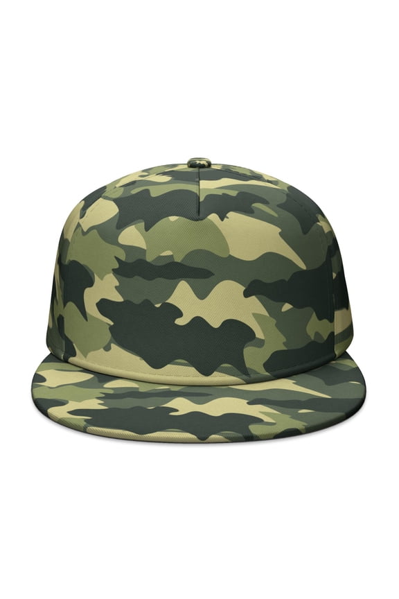 Camouflage Flat Baseball Cap – Adjustable Snapback Hat with Flat Bill, Breathable and Durable, Personalized Design for Sports, Travel & Daily Wear