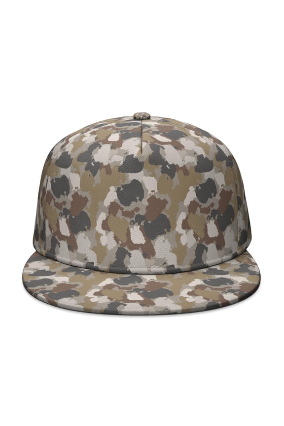 Camouflage Flat Baseball Cap – Adjustable Snapback Hat with Flat Bill, Breathable and Durable, Personalized Design for Sports, Travel & Daily Wear