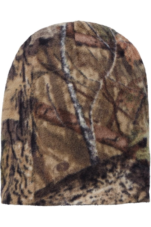 Camouflage Fleece Beanie | 100% Polyester Polar Skull Cap | Warm Watch Cap for Men & Women (RealTreeXtra)
