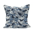 thumbnail image 1 of Camouflage Fluffy Throw Pillow Cushion Cover, Illustration Abstract Soft Colors Pattern Surreal Shapes Design Art, Decorative Square Pillow Case, 20" x 20", Slate Blue Indigo Grey, by Ambesonne, 1 of 5