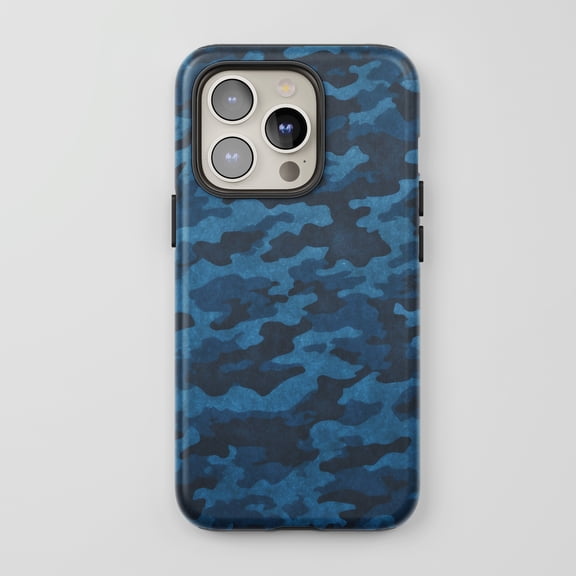Camouflage For All iPhone Series Tough Phone Case Military Blue
