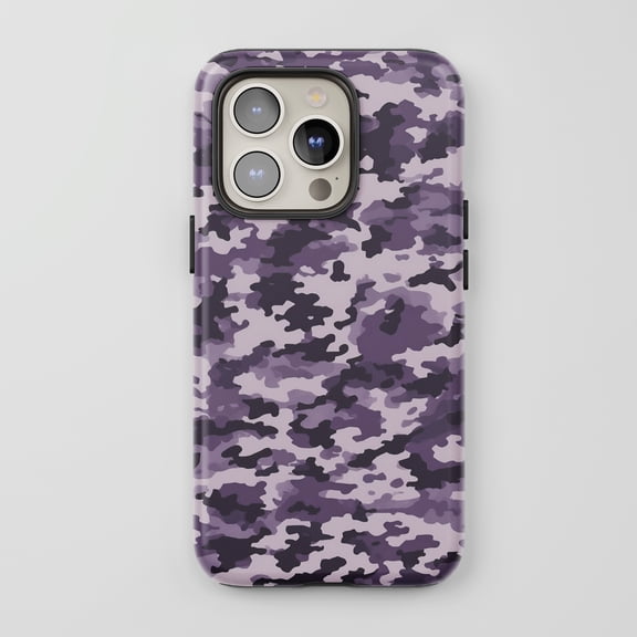 Camouflage For All iPhone Series Tough Phone Case Military Purple