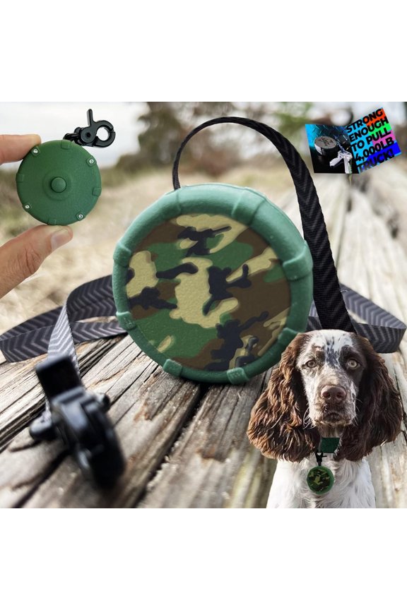 Camouflage + Free Bonus Leash! Wearable Mini Adjustable Dog Leash for Hiking, Training & Adventure. 36" Powerful Lightweight, Retractable Keychain Clip. Durable & Comfort Grip for Off Leash Walking.