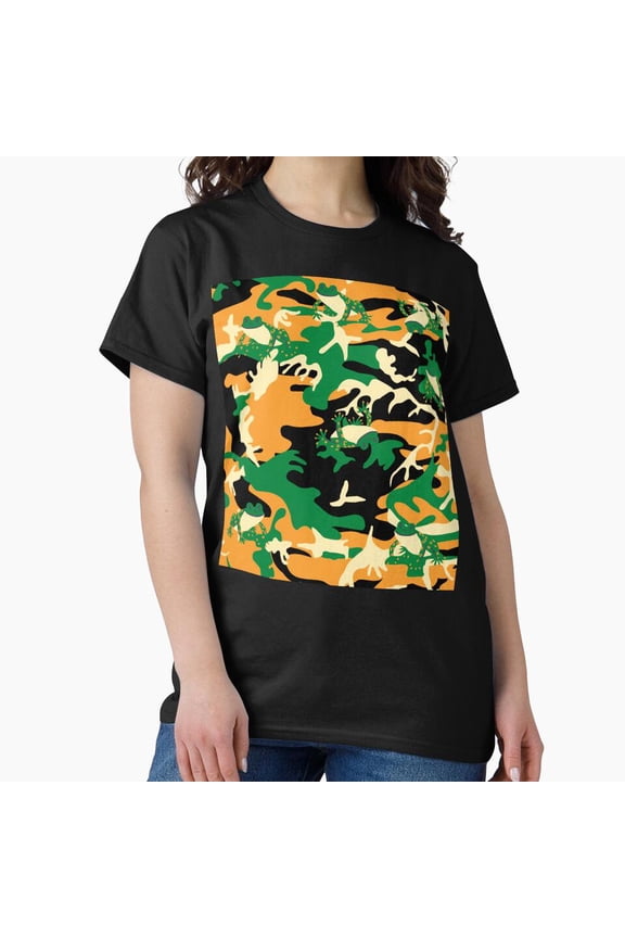 Camouflage Frog Animal Print Military Pattern Nature Design T-Shirt, for Men & Women, up to Size 5XL