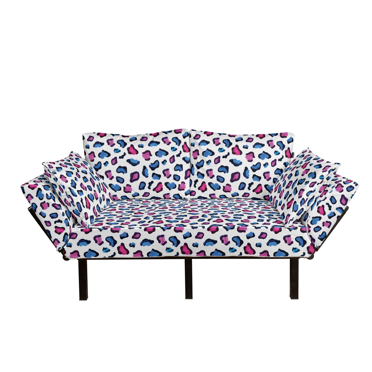 Camouflage Futon Couch, Exotic Safari Animal Skin Pattern in ...