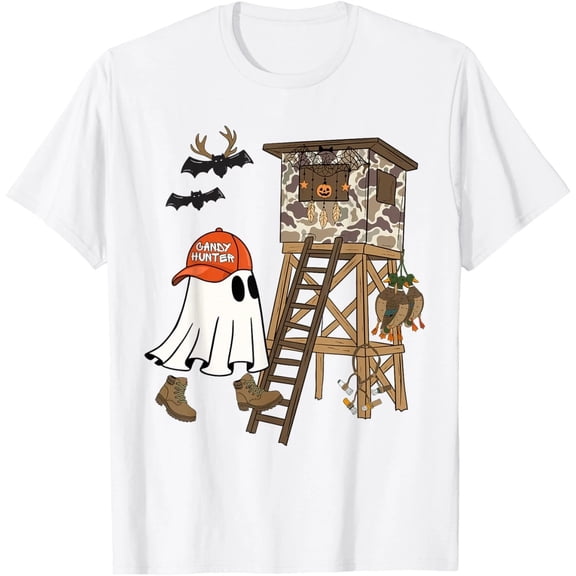 Camouflage Ghost Shirt Funny Duck Hunter Halloween Costume Unisex Tee