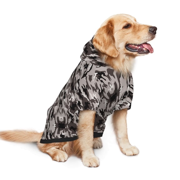 Camouflage Gray Dog Hoodie Colorful Pullover Sweatshirts Small