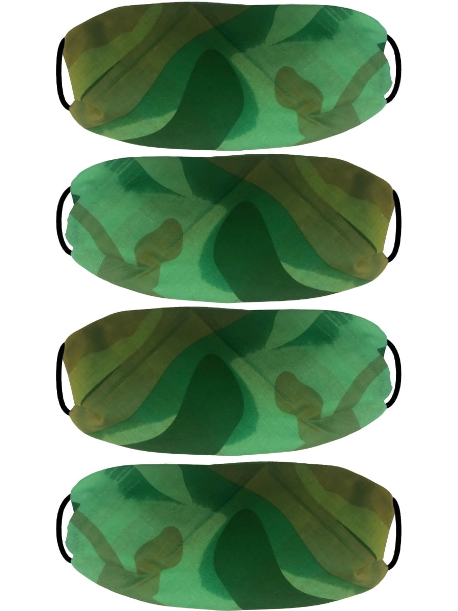Camouflage Green Camo Bandana Face Mask DIY Kit Set of 4