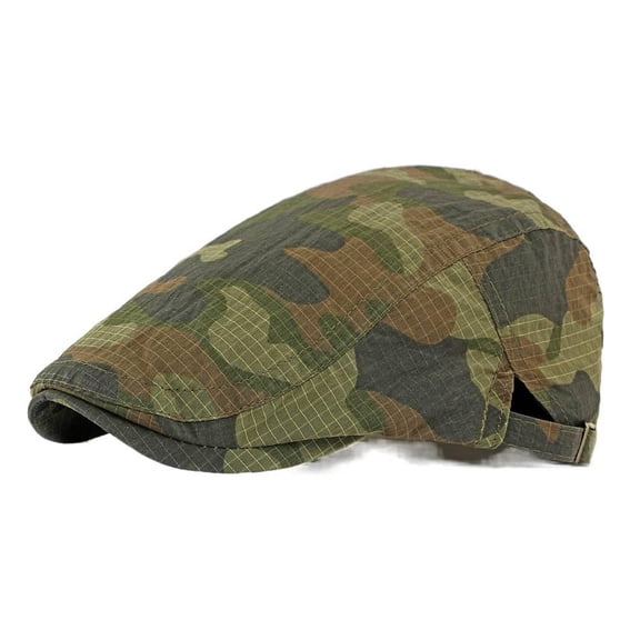 Camouflage Hat for Men, Summer Beret, British Retro Sun Protection Quick-Dry Hat, Casual Sunshade Baseball Cap for Women, Trendy