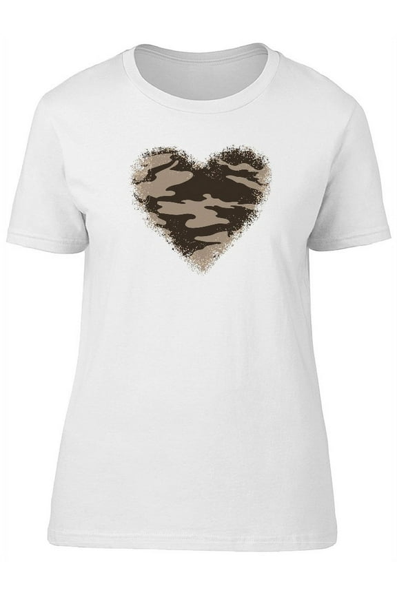 Camouflage Heart Graffiti T-Shirt Women -Image by Shutterstock, Female XX-Large