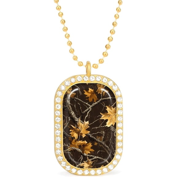 Camouflage Hunting Elegant Luminous Square White Diamond Necklace for Women Diamond Pendant Jewelry Chain Gift[h338]