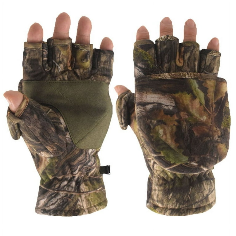 Camouflage Hunting Gloves Pro Anti-Slip Windproof Camo Convertible Glove  Flip Top Fingerless Gloves Pop-Top Mittens Unisex Archery Accessories  Hunting