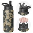 thumbnail image 1 of Camouflage Insulated Stainless Steel Water Bottle with Straw & Cleaning Brush – 18 Oz | Leakproof, BPA-Free, 304 Stainless Steel, Wide Mouth, Travel Mug for Car, Gym, Office, 1 of 5