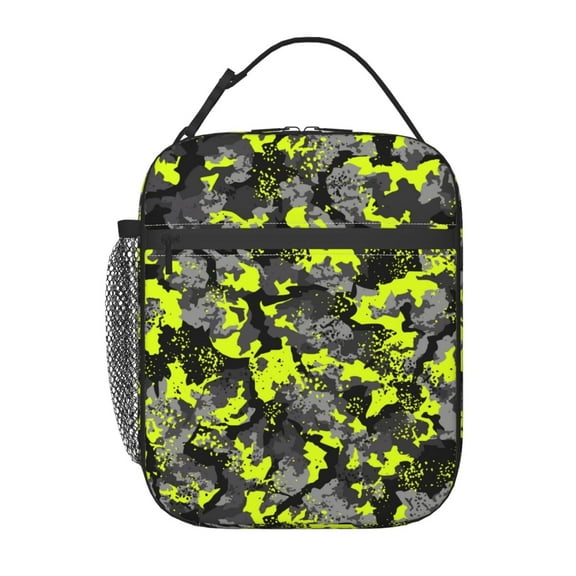 Camouflage Insulated Lunch Bag For Boys Girls,Military Camo Reusable Waterproof LunchBox Cooler Tote Bag for Office, Work, Picnic
