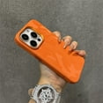 thumbnail image 1 of Camouflage Leather Magsafe case for iphone 15 14Pro 12 13Pro 14Pro Max Plating Lens Matte Wireless Charging Shockproof cover (Orange,for iphone13(6.1inch)), 1 of 6