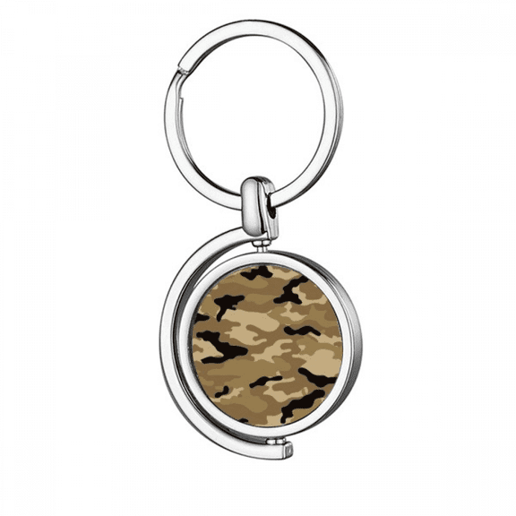 Camouflage Line Art Grain Illustration Pattern Rotating Keychain Metal Keyring Holder