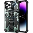 thumbnail image 1 of Camouflage Magnetic Kickstand Case for Apple iPhone 14 Pro Max, Military Grade Heavy Duty Shockproof Protection Army Camo Phone Cover Case for iPhone 14 Pro Max MC Mint Green, 1 of 13