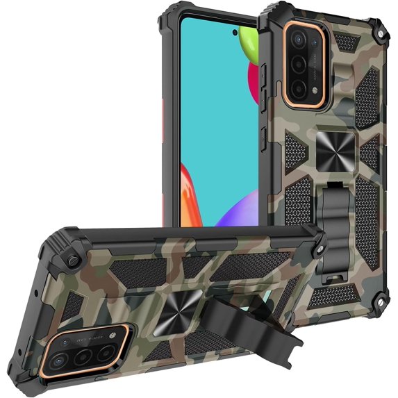 Camouflage Magnetic Kickstand Case for Oppo A74 5G/A93 5G/A55 4G, Military Grade Heavy Duty Shockproof Protection Army Camo Phone Cover Case for Oppo A55 4G/A93 5G MC Army Green