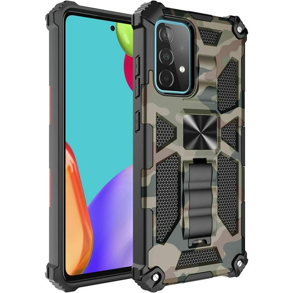 Camouflage Magnetic Kickstand Case for Samsung Galaxy Note20 Ultra, Military Grade Heavy Duty Shockproof Protection Army Camo Phone Cover for Samsung Galaxy Note20 Ultra Army Green
