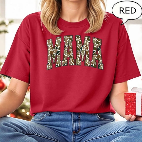 Camouflage Mama T-Shirt, Camo Mama Shirt, Mother's Day Gift, Varsity Mama Shirt, Retro Mam Shirt